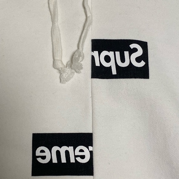 CDG x SUPREME Split Logo Hoodie White - Picture 3 of 6